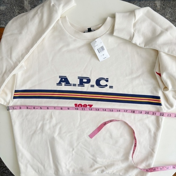 A.P.C.Men’s Off White Adam Sweatshirt Size XS Logo New - Picture 3 of 9